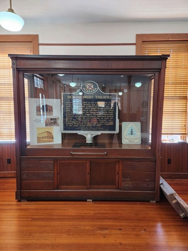 Montgomery Theatre Marker in exhibit display case image. Click for full size.