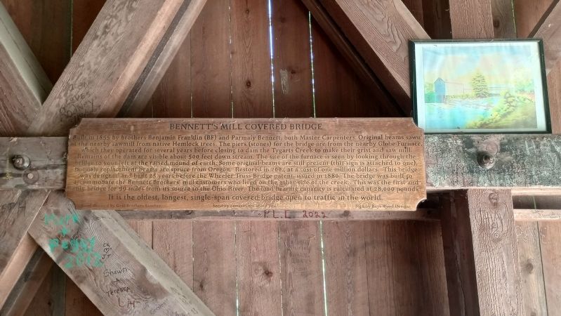 Bennett's Mill Covered Bridge Marker image. Click for full size.