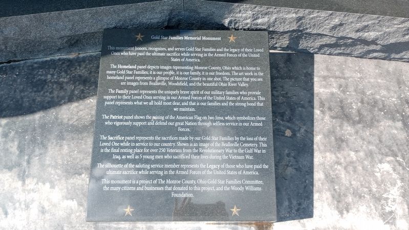 Gold Star Families Memorial Monument. Click for full size. Gold Star Families Memorial Monument image. Click for full size.
