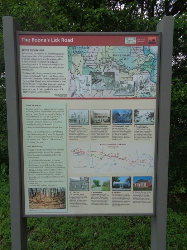 The Boone's Lick Road Marker. Click for full size. The Boone's Lick Road Marker image. Click for full size.