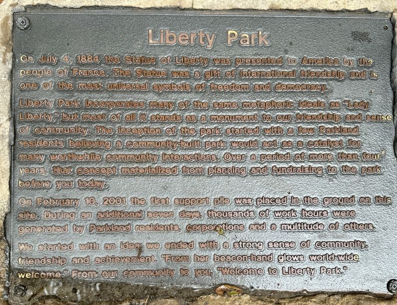 Liberty Park Marker. Click for full size. Liberty Park Marker image. Click for full size.