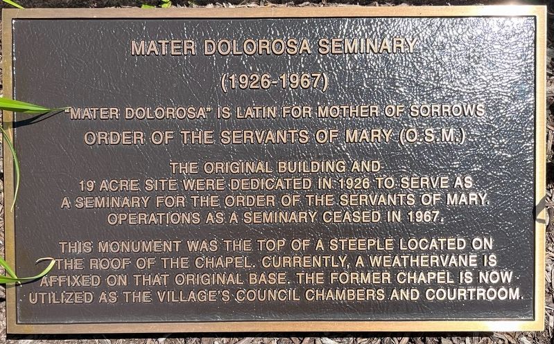 Mater Dolorosa Seminary Marker. Click for full size. Mater Dolorosa Seminary Marker image. Click for full size.