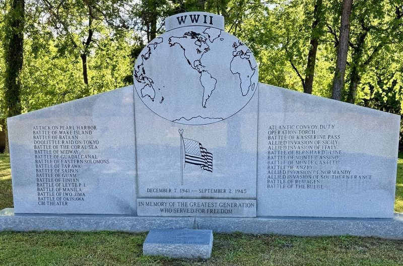 WW II Memorial Marker. Click for full size. WW II Memorial Marker image. Click for full size.