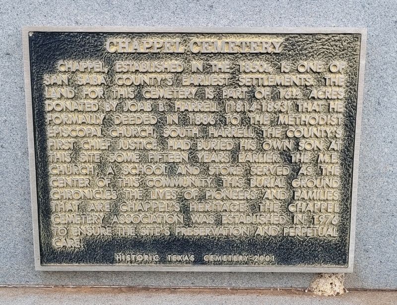 Chappel Cemetery Marker image. Click for full size.