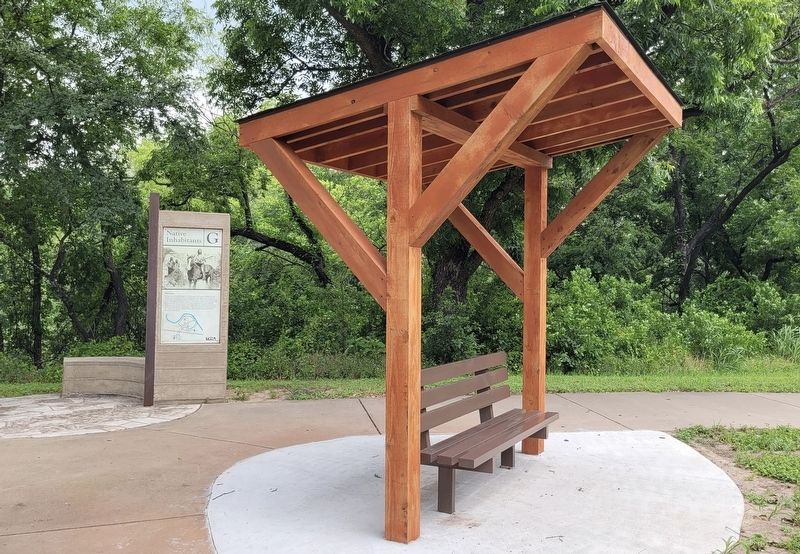 The Native Inhabitants Marker next to a bench. Click for full size. The Native Inhabitants Marker next to a bench image. Click for full size.