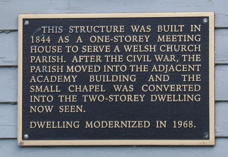 Welsh Methodist Church Parish Building Marker. Click for full size. Welsh Methodist Church Parish Building Marker image. Click for full size.