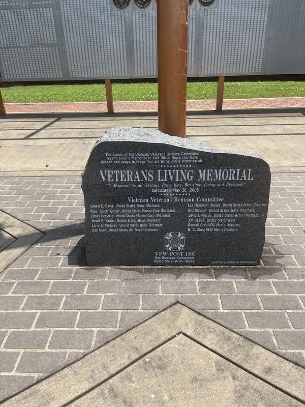 Veterans Living Memorial. Click for full size. Veterans Living Memorial image. Click for full size.