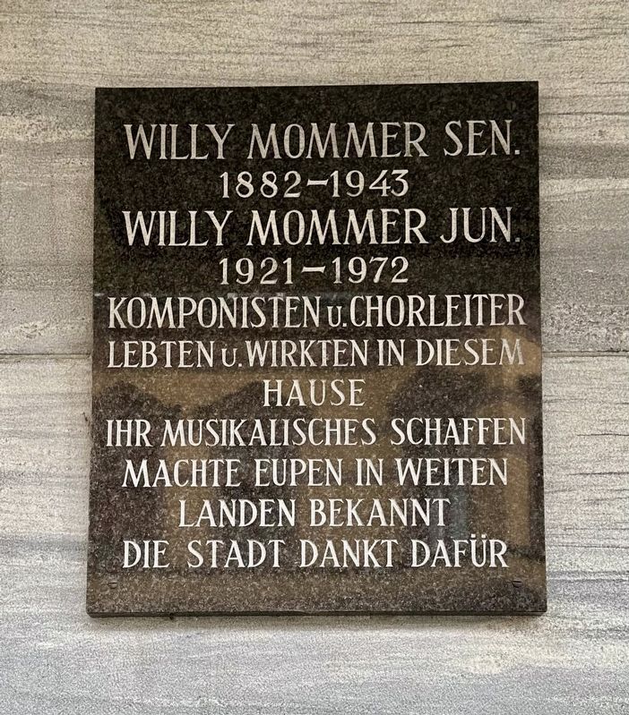 Willy Mommer, Sr. and Willy Mommer, Jr. Marker image. Click for full size.