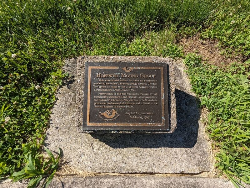 Hopewell Mound Group Marker. Click for full size. Hopewell Mound Group Marker image. Click for full size.