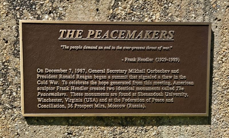 The Peacemakers Marker. Click for full size. The Peacemakers Marker image. Click for full size.