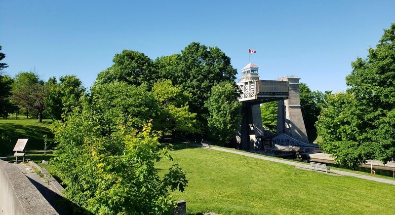 The Peterborough Lift Lock & Canal<br>(<i>as seen from the Visitor Centre</i>). Click for full size. The Peterborough Lift Lock & Canal<br>(<i>as seen from the Visitor Centre</i>) image. Click for full size.