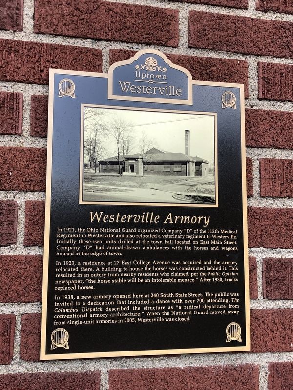 Westerville Armory Marker. Click for full size. Westerville Armory Marker image. Click for full size.