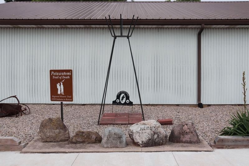 Father Petit and the Potawatomi 'Trail of Death' Marker Site. Click for full size. Father Petit and the Potawatomi 'Trail of Death' Marker Site image. Click for full size.