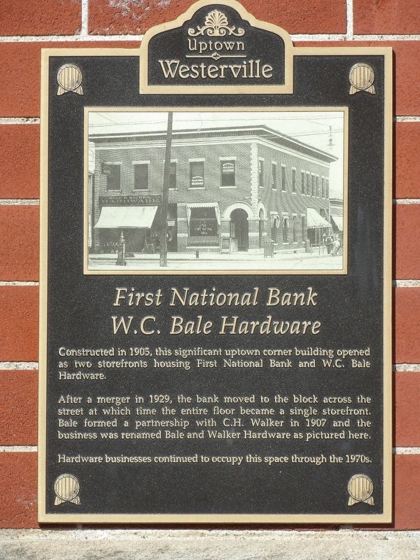 First National Bank / W.C. Bale Hardware Marker. Click for full size. First National Bank / W.C. Bale Hardware Marker image. Click for full size.