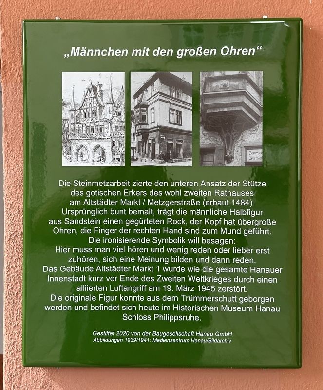 „Männchen mit den großen Ohren“ / “Little Man with the Big Ears” Marker. Click for full size. „Männchen mit den großen Ohren“ / “Little Man with the Big Ears” Marker image. Click for full size.