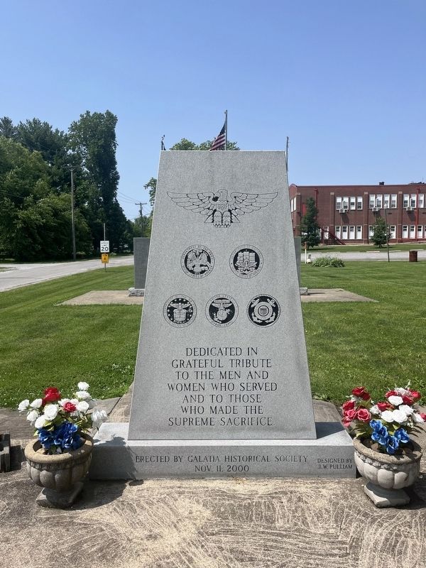 Dedicated in Grateful Tribute to the Men and Women Who Served. Marker image. Click for full size.