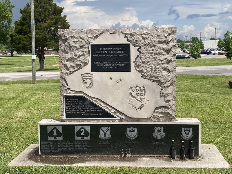 In memory of our fallen Currahees Marker. Click for full size. In memory of our fallen Currahees Marker image. Click for full size.