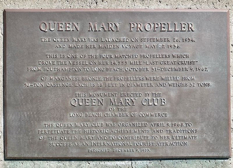 Queen Mary Propeller Marker image. Click for full size.