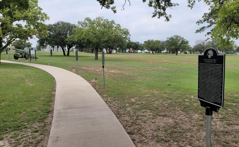 The view of the Roy Eldon "Buck" White Marker along the pathway image. Click for full size.
