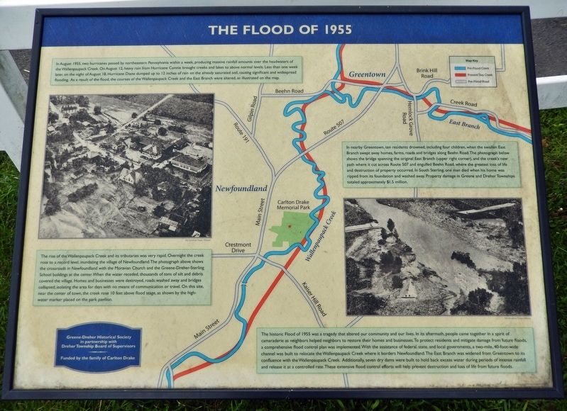 The Flood of 1955 Marker. Click for full size. The Flood of 1955 Marker image. Click for full size.