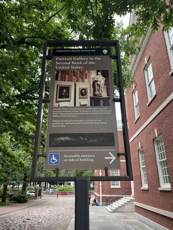 Portrait Gallery in the Second Bank of the United States Marker. Click for full size. Portrait Gallery in the Second Bank of the United States Marker image. Click for full size.