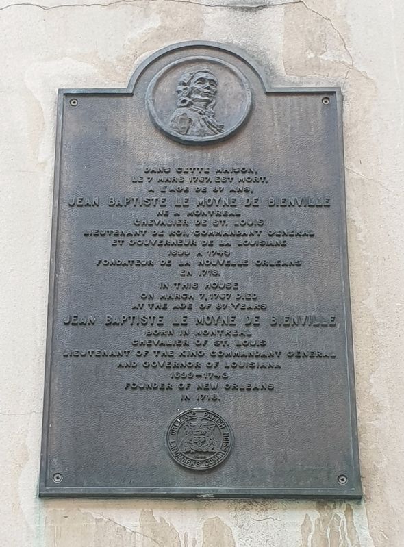 Death of Jean Baptiste le Moyne de Bienville Marker. Click for full size. Death of Jean Baptiste le Moyne de Bienville Marker image. Click for full size.