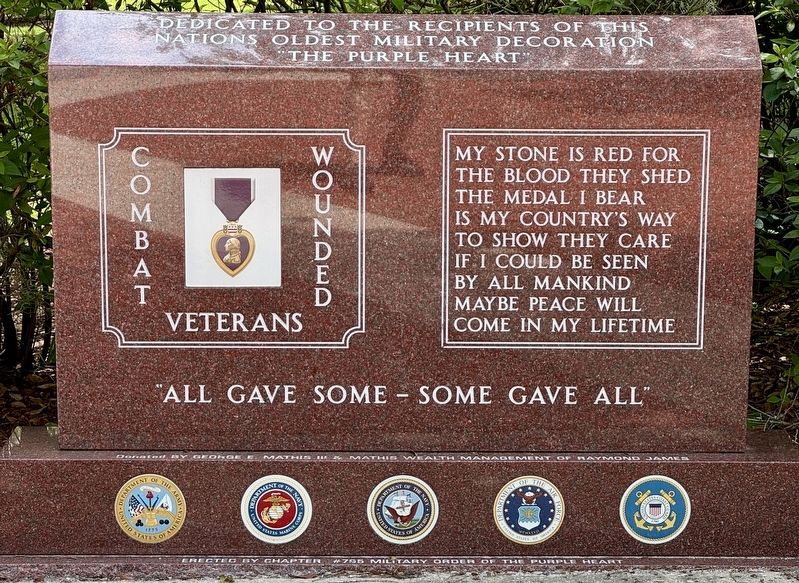 Combat Wounded Veterans Marker image. Click for full size.