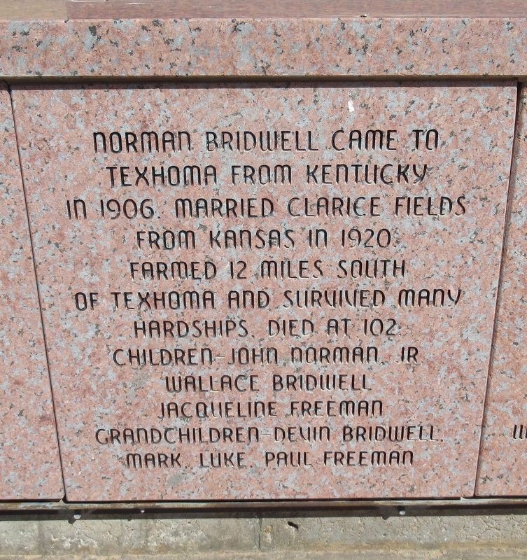 Texhoma Marker Front side 2nd from left.. Click for full size. Texhoma Marker Front side 2nd from left. image. Click for full size.