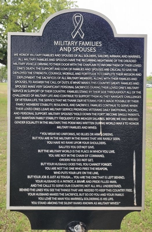 Military Families and Spouses Marker image. Click for full size.