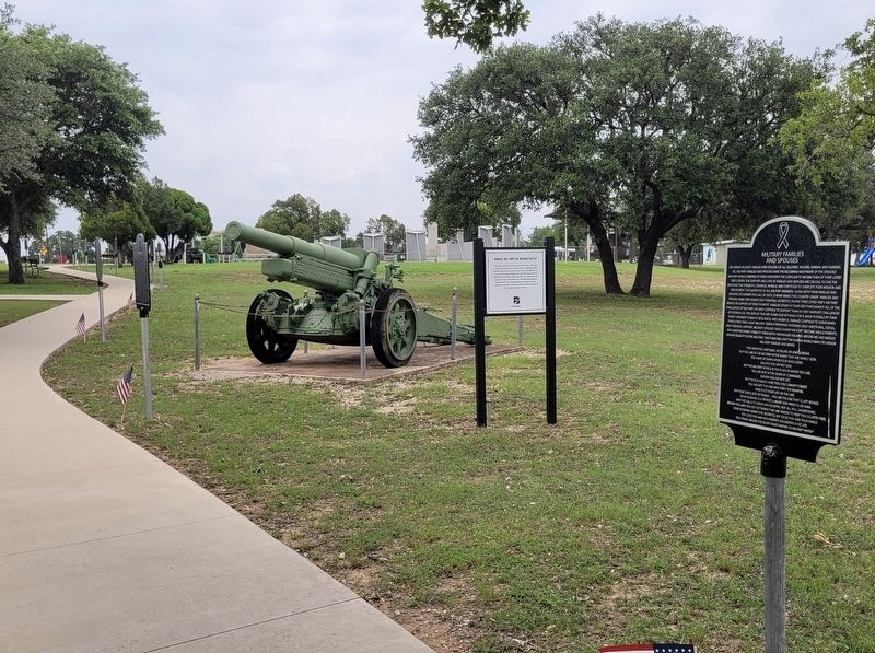 The view of the Military Families and Spouses Marker along the pathway image. Click for full size.