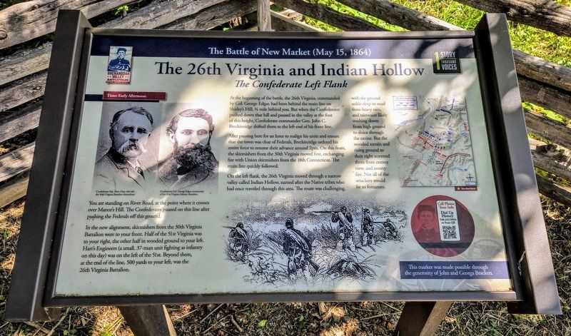 The 26th Virginia and Indian Hollow Marker image. Click for full size.