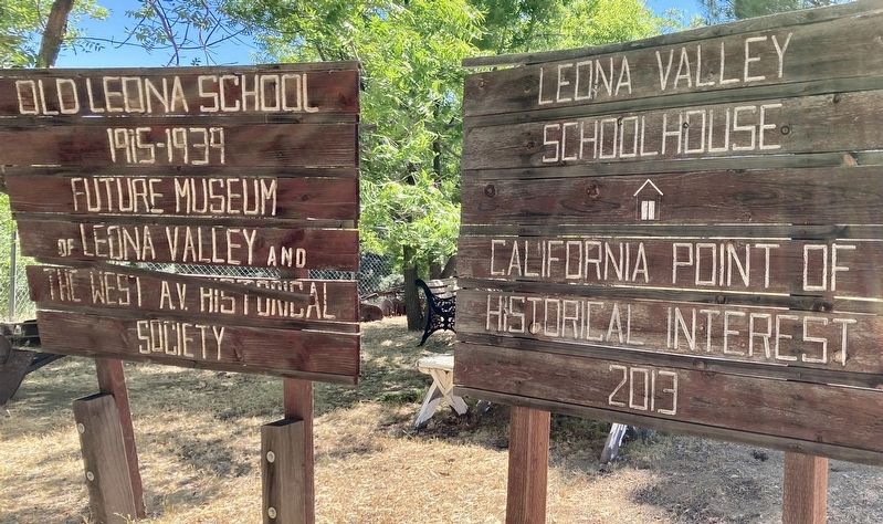 Leona Valley School House Marker. Click for full size. Leona Valley School House Marker image. Click for full size.