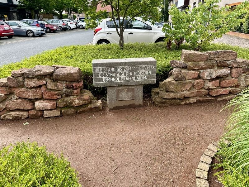Gr�fenhausen Synagogue Marker - wide view image. Click for full size.