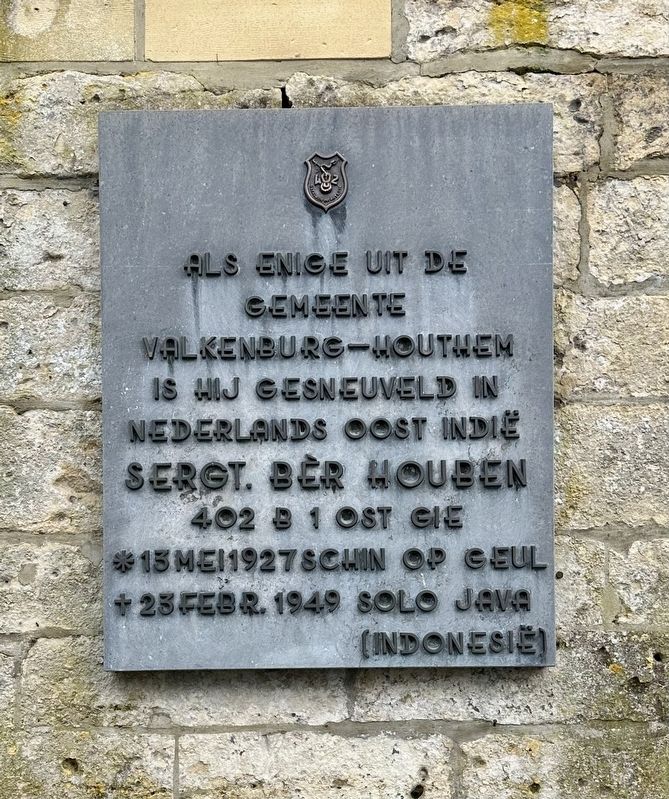 B่r Houben Memorial Marker. Click for full size. B่r Houben Memorial Marker image. Click for full size.