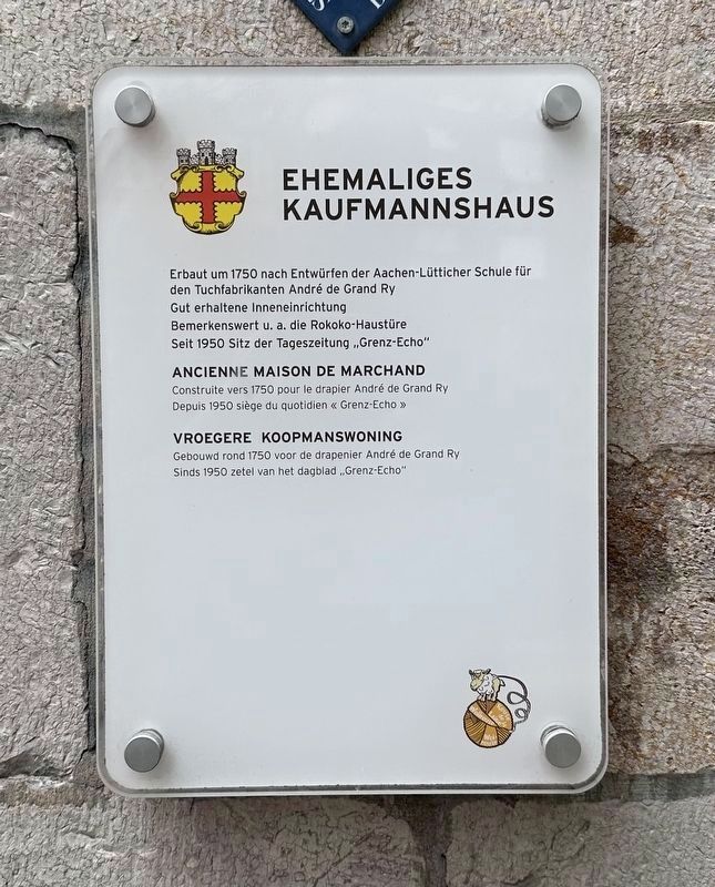 Ehemaliges Kaufmannshaus / Former Merchant’s House Marker. Click for full size. Ehemaliges Kaufmannshaus / Former Merchant’s House Marker image. Click for full size.