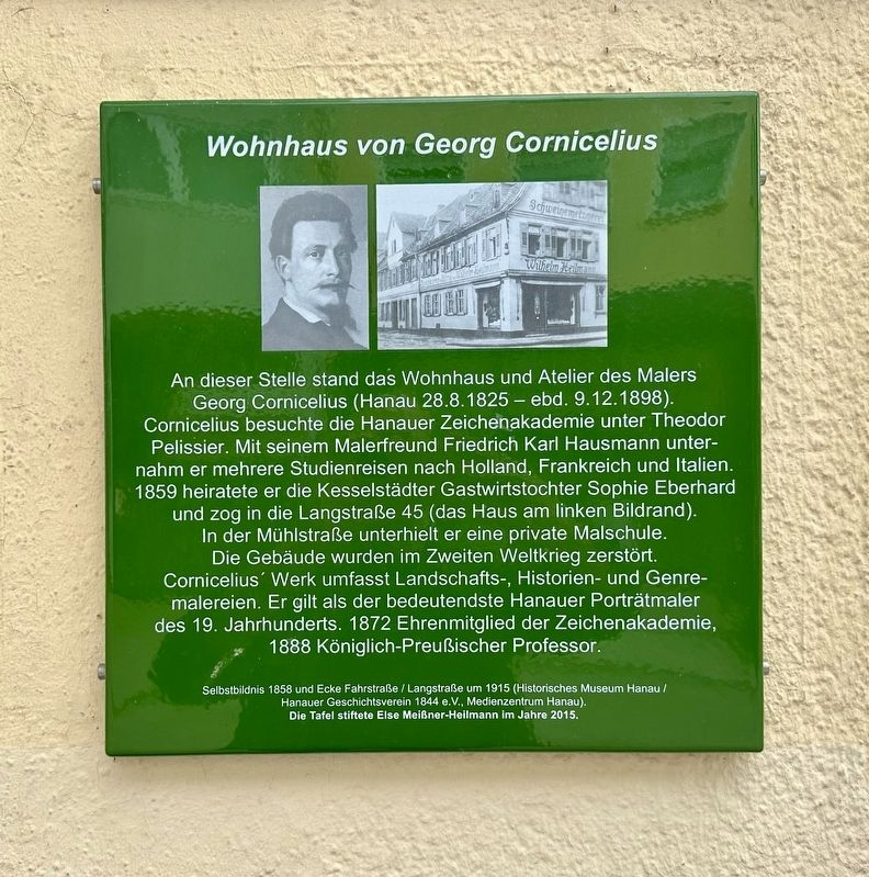 Wohnhaus von Georg Cornicelius / Residence of Georg Cornicelius Marker image. Click for full size.
