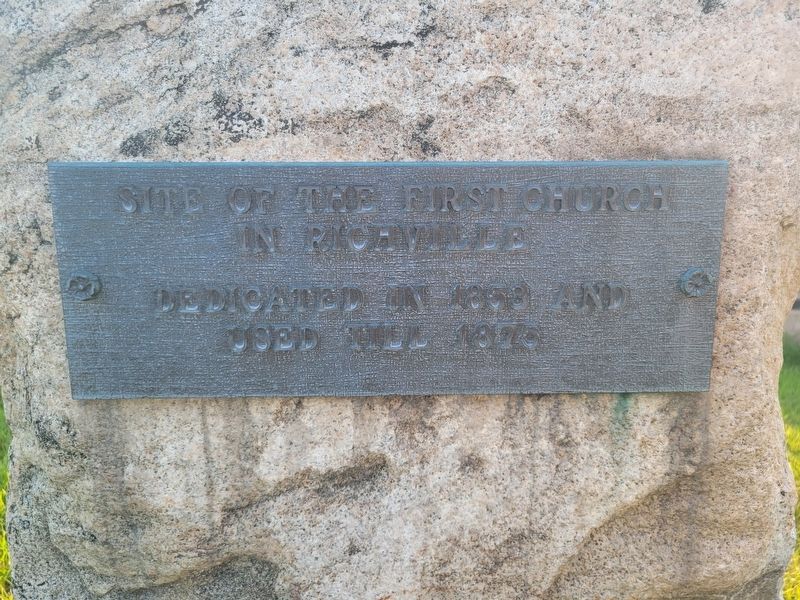 Sie of the First Church in Richville Marker. Click for full size. Sie of the First Church in Richville Marker image. Click for full size.