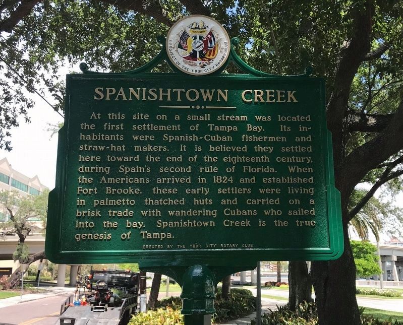 Spanishtown Creek Marker after restoration image. Click for full size.