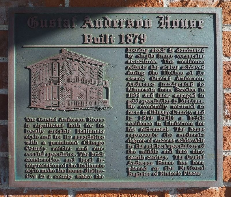Gustaf Anderson House Marker. Click for full size. Gustaf Anderson House Marker image. Click for full size.