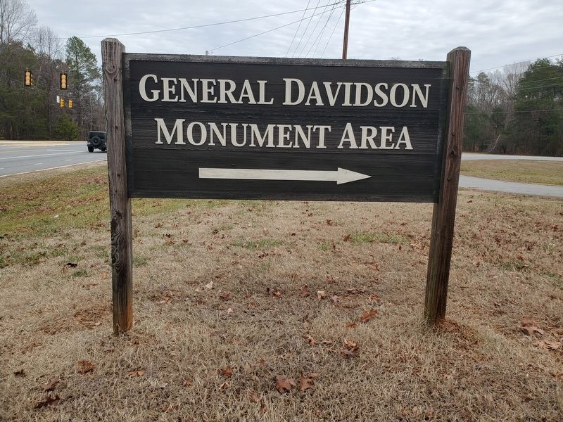 General Davidson Monument Area sign on NC Hwy 73 image. Click for full size.