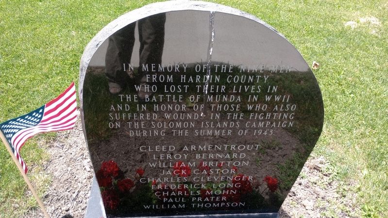 Hardin County World War Two Veterans Memorial Marker image. Click for full size.