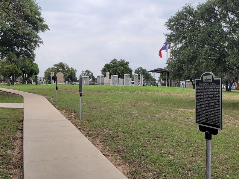 The view of the Loel Dene "L.D." Cox Marker along the pathway image. Click for full size.