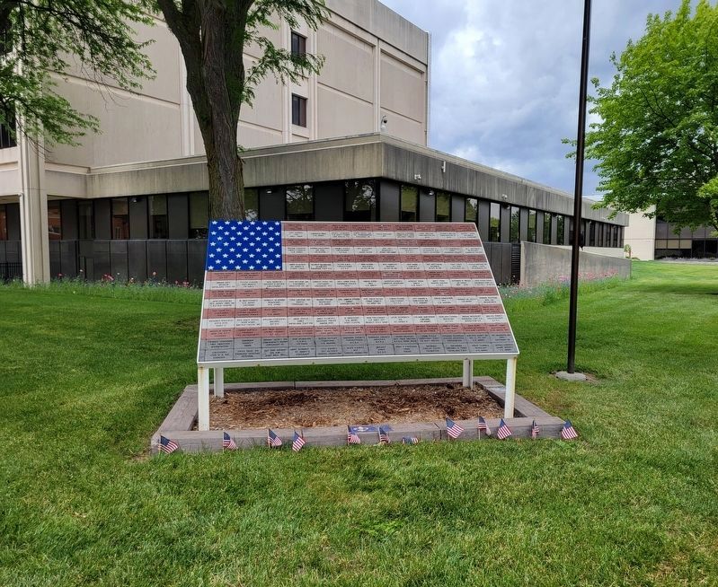 Flag Tribute near the Veterans Memorial image. Click for full size.