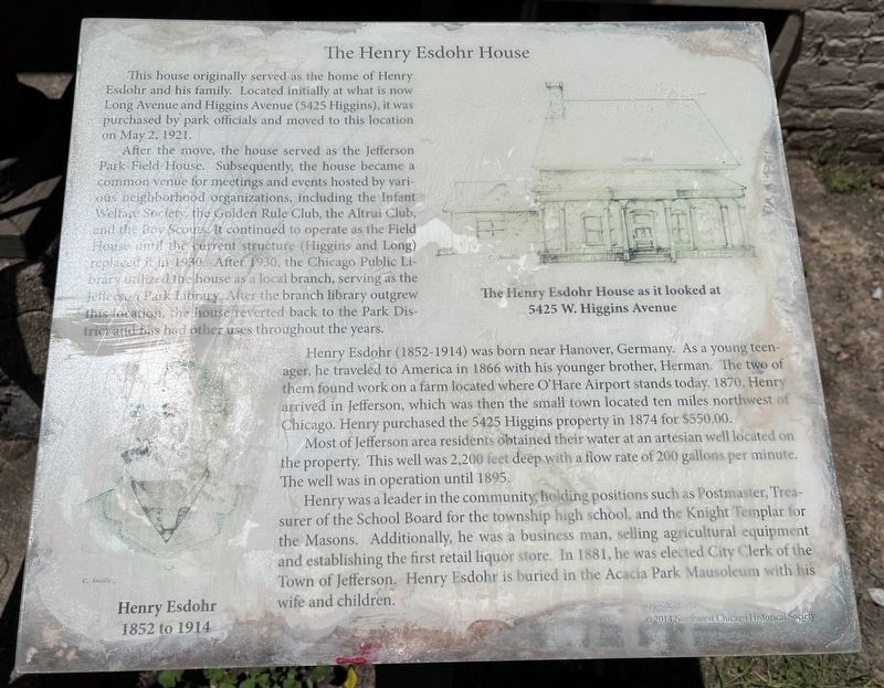 The Henry Esdohr House Marker. Click for full size. The Henry Esdohr House Marker image. Click for full size.