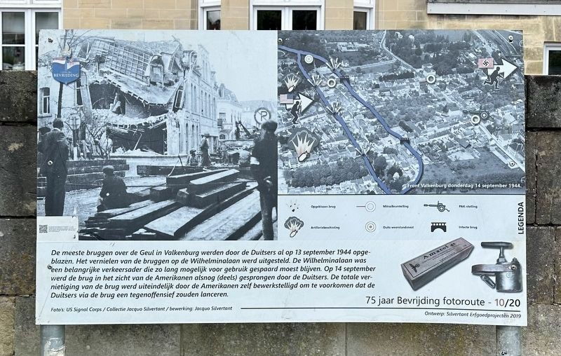 Bruggen opgeblazen - 13 September 1944 - Bridges Blown Up Marker image. Click for full size.