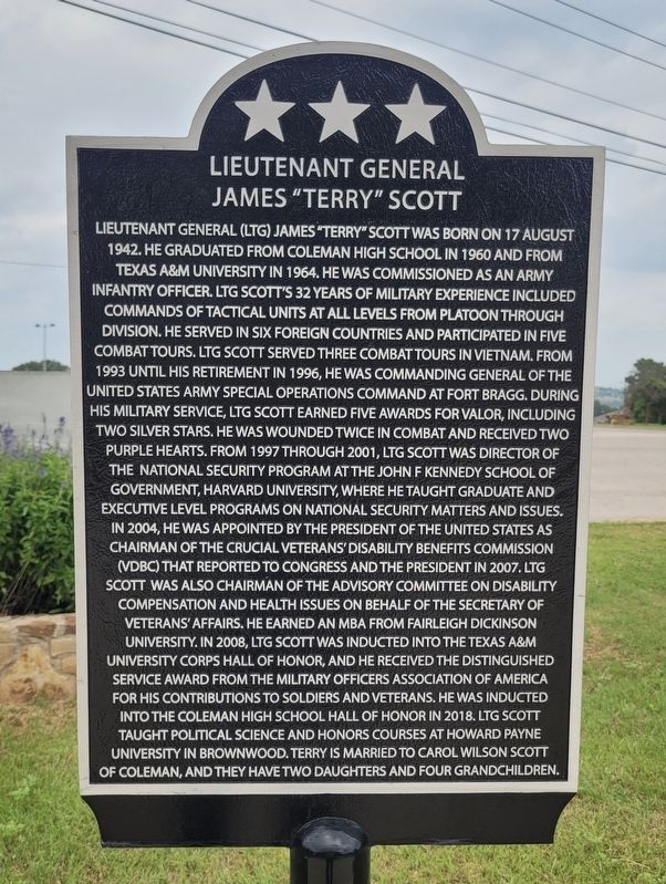 Lieutenant General James "Terry" Scott Marker image. Click for full size.