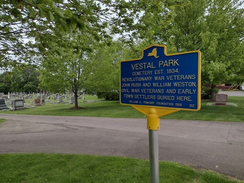 Vestal Park Marker. Click for full size. Vestal Park Marker image. Click for full size.