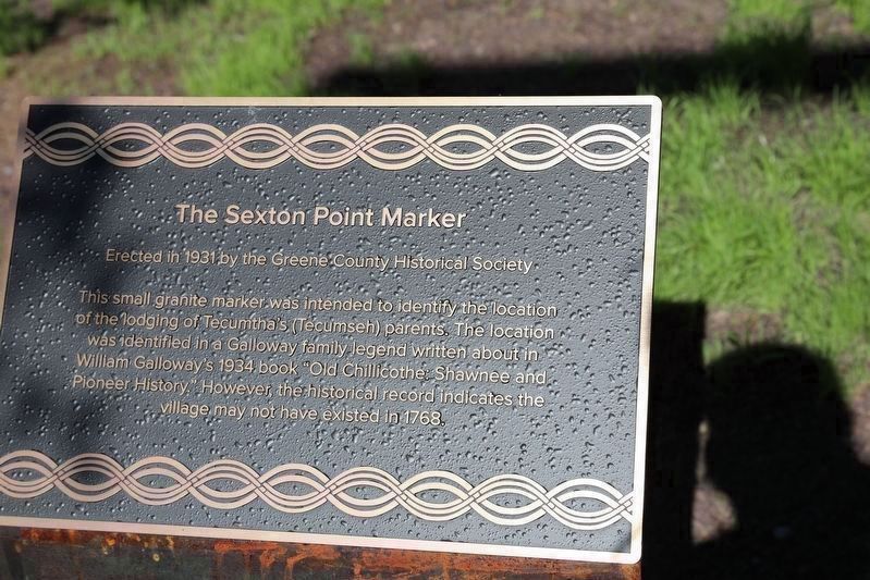 Explanatory plaque for The Sexton Point Marker image. Click for full size.