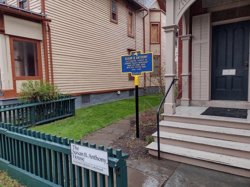 Susan B. Anthony House Marker. Click for full size. Susan B. Anthony House Marker image. Click for full size.