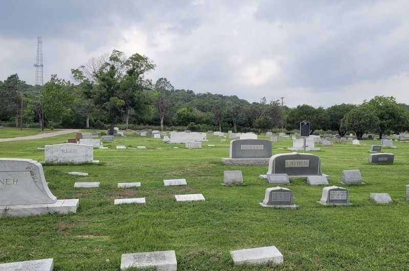 The view of the Robert E. Howard Marker in the cemetery. Click for full size. The view of the Robert E. Howard Marker in the cemetery image. Click for full size.